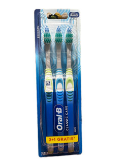 مسواک اورل بی کلاسیک کر مدیوم بسته 3 تایی 1-2-3 ORAL-B CLASSIC CARE MEDIUM 3 PACK